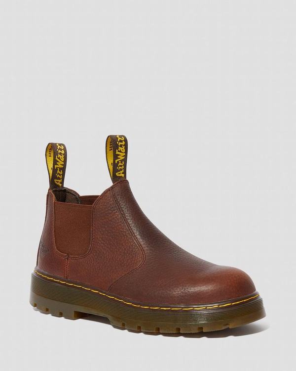 Dr Martens Pánské Pracovní Boty Extra Wide Rivet Hnědé, CZ-763508